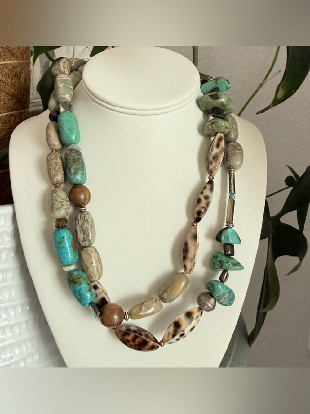 Barse 925 Sterling Silver Beaded Stone Turquoise Necklace
